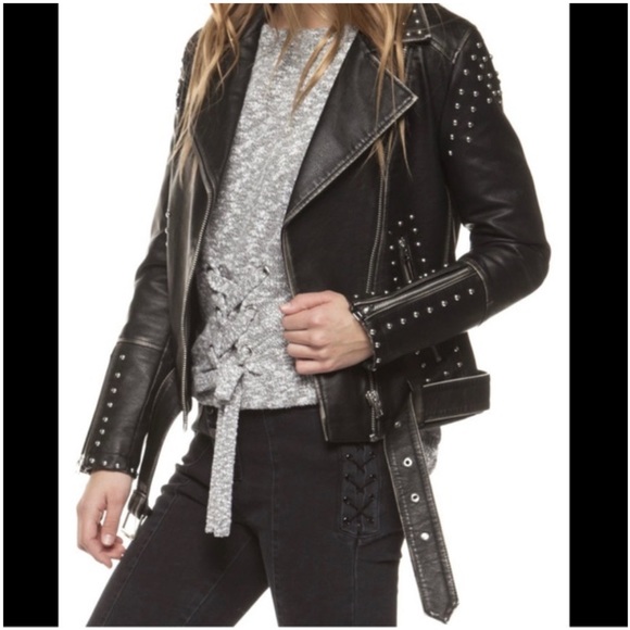 Dex Studded Faux Leather Motto Jacket - Picture 3 of 3